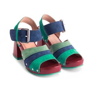 John Fluevog Summer of Love Dashuri Platform Suede Clog Sandal 8